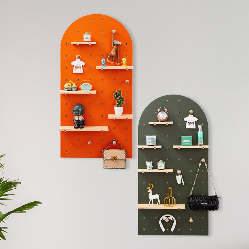 实木洞板玄洞关CCM客示厅可悬挂置物架货品展洞架壁挂式置物架洞