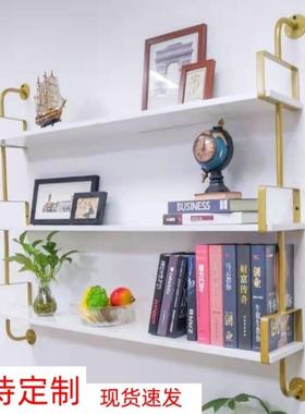 JGI铁艺上置物架壁挂一字隔板架客厅装饰书多层墙展示架卧室纳收