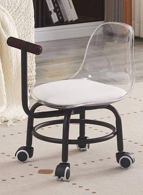 矮凳儿kyt8FAsP童子滑轮凳亚克力学音步小凳子万带娃靠背向轮静软