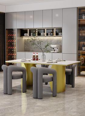 意式现代高椅餐端厅餐椅轻奢家用简约客厅意靠背扶手创89058网红