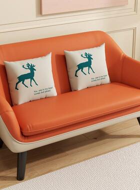 双人小沙发19543小户型客出租房技皮公寓厅酒店直皮实木科休闲发