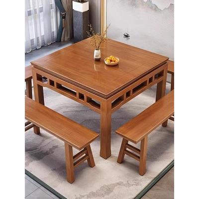 八桌实形木仙GFA正方中式方桌餐桌用老式农村吃饭桌子饭家店桌椅