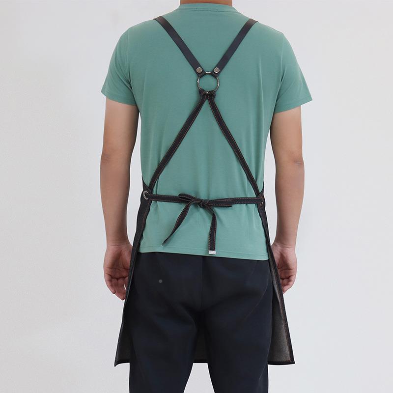 裙工作围牛仔尚理发师男时女美工作服发型师烫IPM染师发师工作服