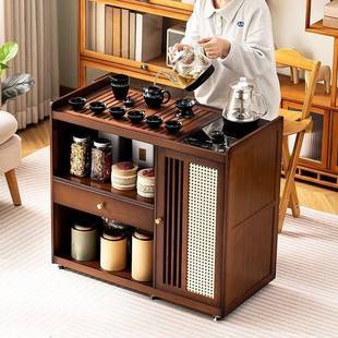 新中式 茶水柜移茶桌用阳台小台实木茶家车烧水壶一茶体XPR沙发动