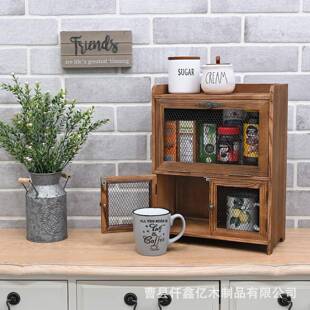 ~木制储土豆洋葱收纳箱厨台面蔬房菜存储箱复乡村风洋古葱物箱