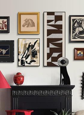 现代法式文复古装饰画合餐客厅桌壁柜墙上挂画卧B421室组床头艺壁