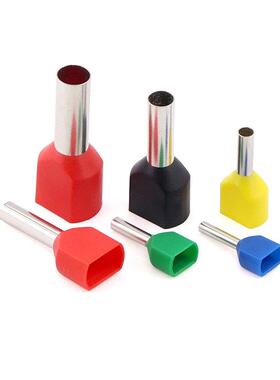 TE绝缘端头双线管型预绝缘端子针鼻型线插针欧JPK式冷压子端接线