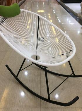 逍创意摇椅21780藤摇椅彩遥椅摇椅躺椅三色摇椅色椅拼色摇摇椅