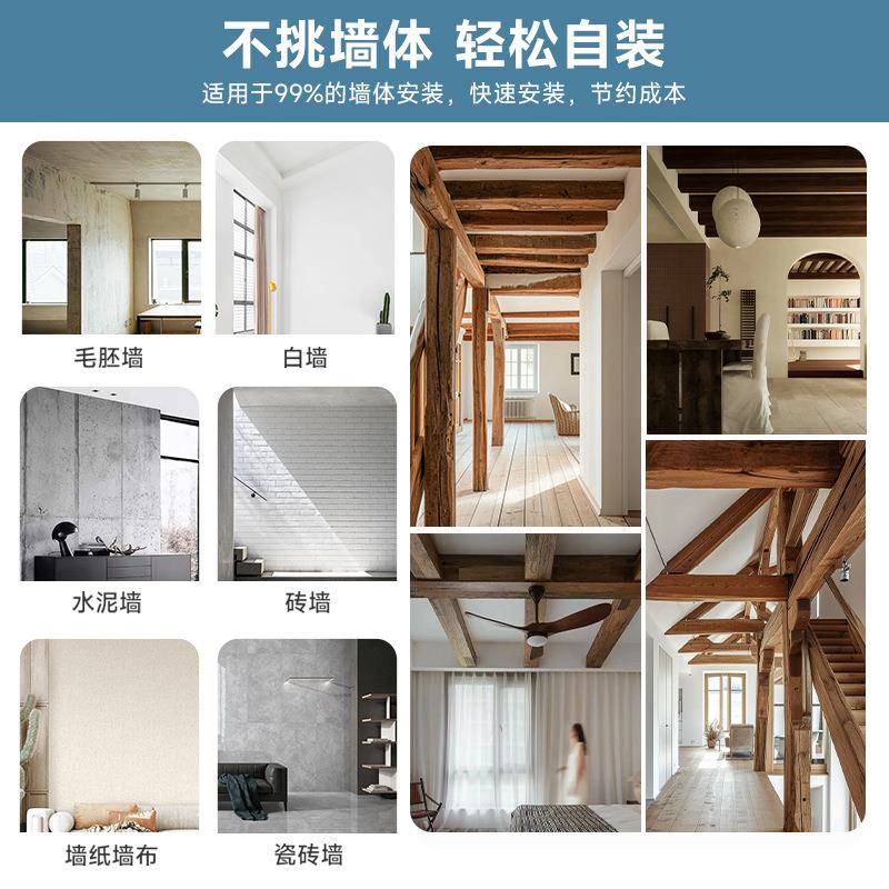 爆款p假真木SHR吊顶圆柱装饰木梁梁PU老榆u木造型装修仿木板工厂