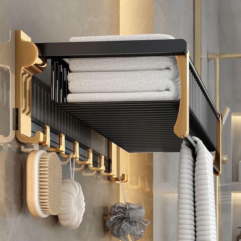 架免孔室置物架壁打挂太空铝卫生间宫廷风毛巾套架UZR装组合装浴