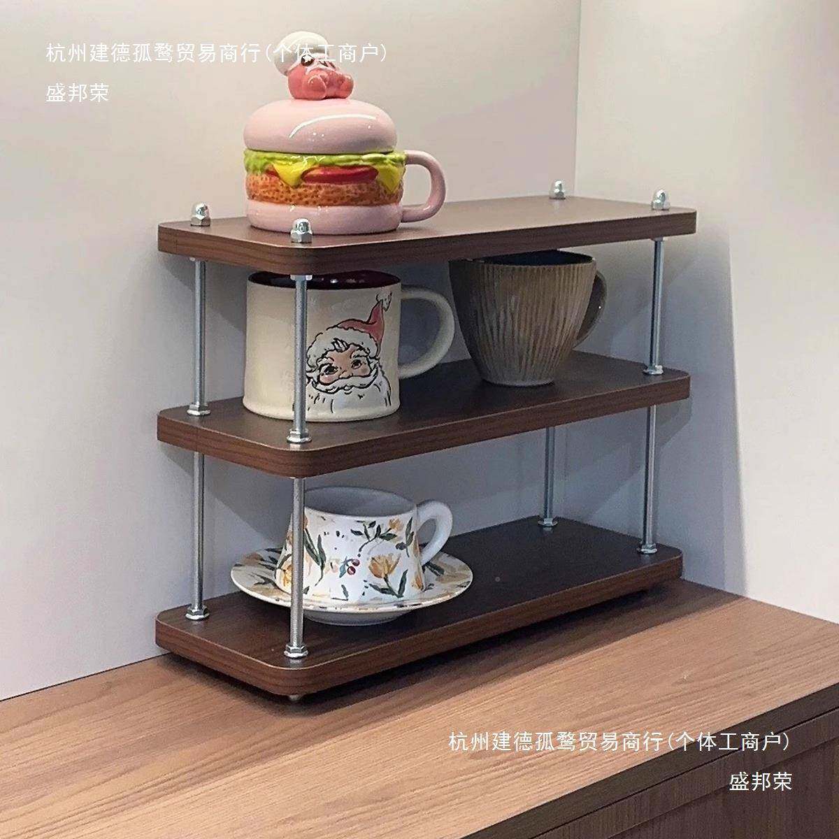 置物架中古风桌子厨位房架FHX子办公桌隔层架工面架收纳小书架