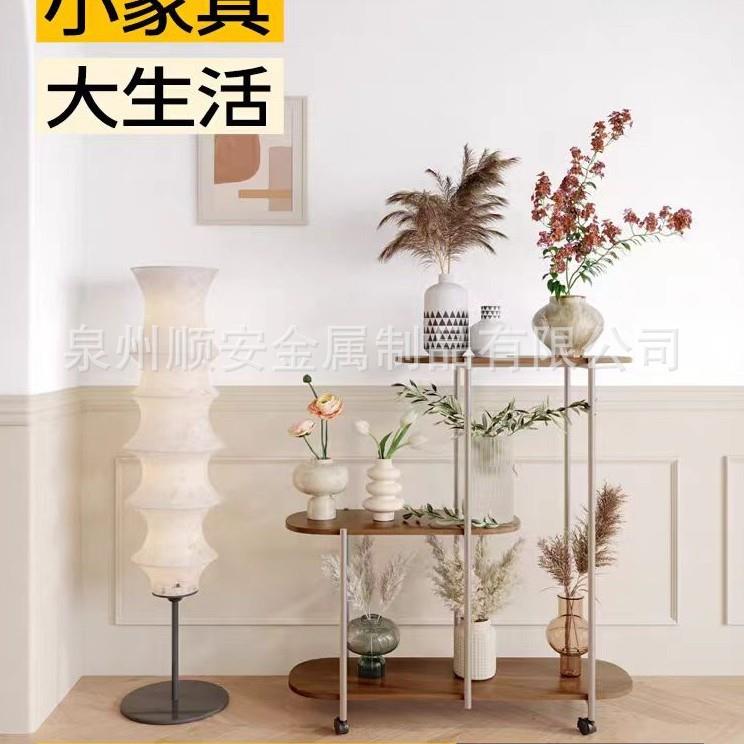 2025新展款花架子客厅落地胡桃木板花盆摆件式示可移动植92402物