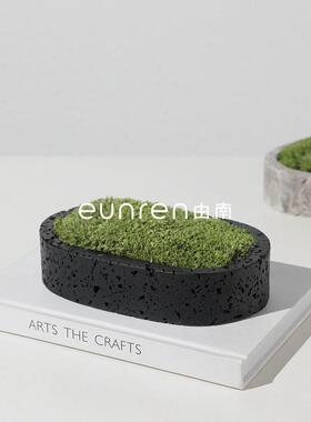 由现盆代简约大理石椭圆防真花MXL家居客厅茶几装饰盆品绿植景摆