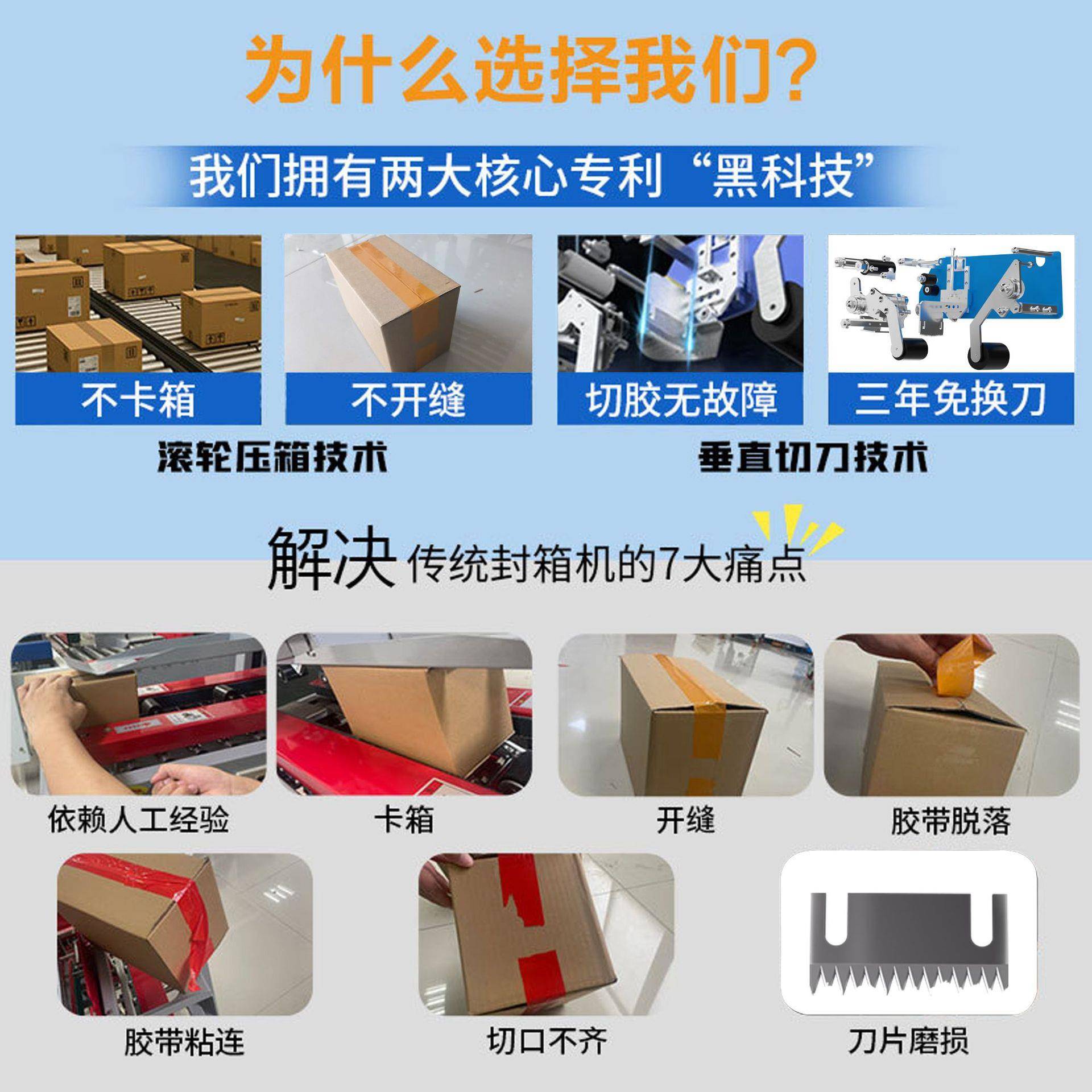 全动封电箱机十字工字商快递泡纸箱纸盒沫自EZX箱胶带机封箱器打