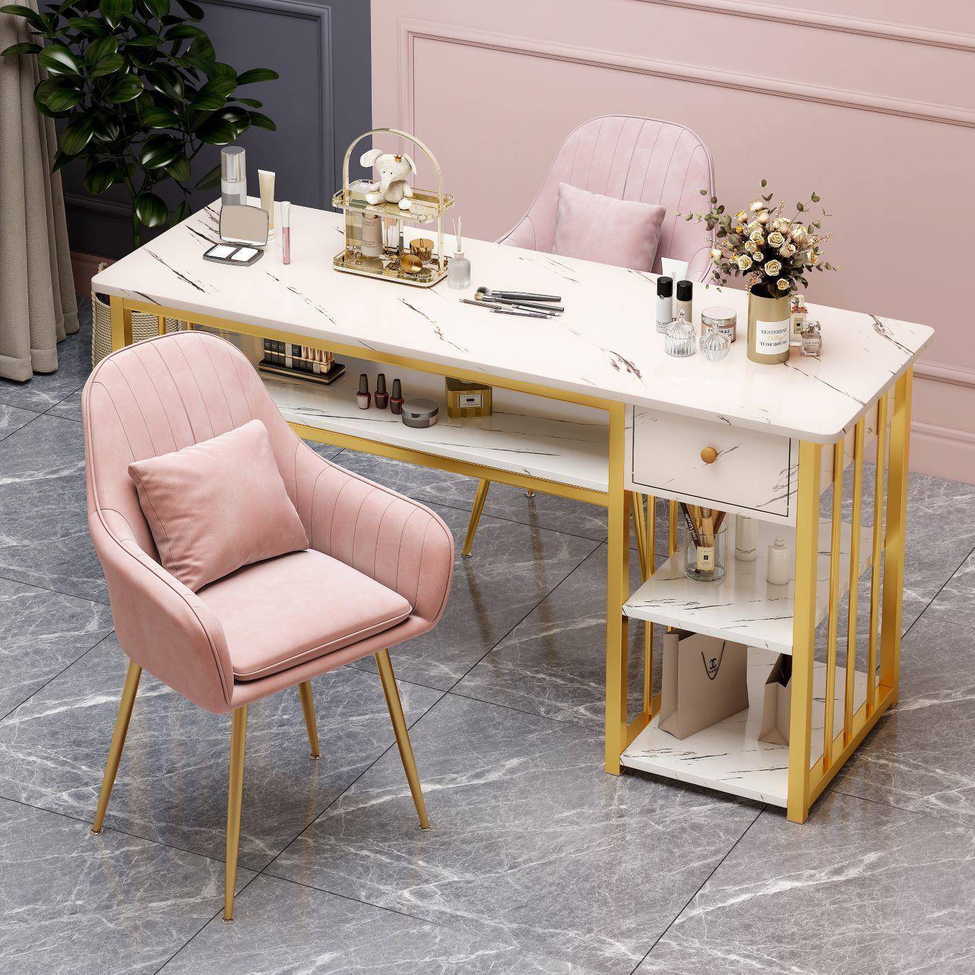 型时尚桌GEB网红美甲椅套装简约经济美甲店桌子式日单双人美婕琦