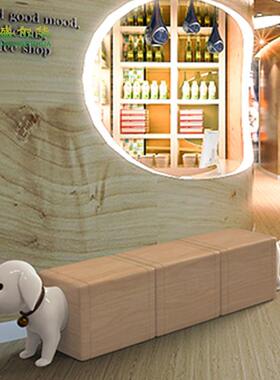 美陈创意玻璃钢休闲座椅儿童卡候通狗外椅公共户商场休NMW息小凳