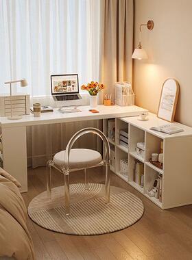 转角脑桌家用学习桌子女生室JPK书架梳电妆台柜一体L型卧拐角书书