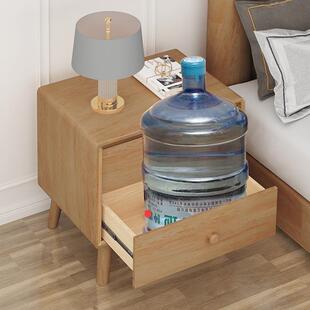 纯实木床头小柜型卧室原现代简约迷你窄木边柜30极0公分宽网红sω