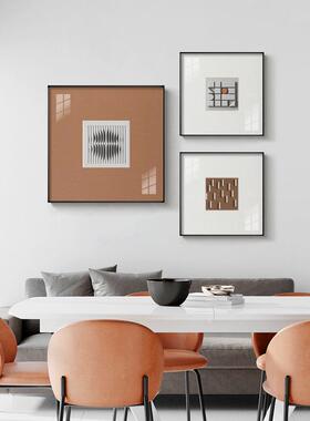 视觉简HVZ约格餐厅装饰空白墙面挂画极简线壁画条正方形艺风术画