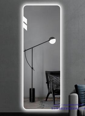 穿衣能全身镜智带卧灯穿衣镜家用室免打孔清挂墙高94070落地镜