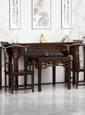 中堂六件套实新条中式案农村屋客厅八堂65331仙桌供桌香案四木件