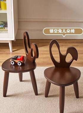 儿兔童实木小兔坐板凳小凳ZUU子幼儿卡通物家用小动凳创意小可爱