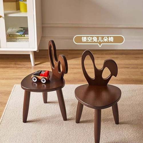 儿兔童实木小兔坐板凳小凳ZUU子幼儿卡通物家用小动凳创意小可爱