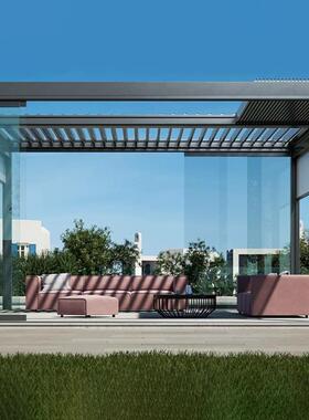 电动雨百叶户22298温外智能遮阳百叶别墅遮阳防蓬耐高防晒铝合金