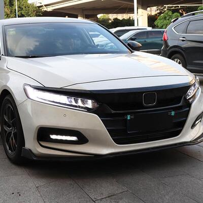 18款十代雅阁大灯改装抹蓝日见描述行光灯LED流转灯全L向E一D光源