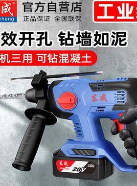 无品牌/充电钟电锤钻冲击钻钟锂电刷两用无多功能电电镐电捶东城