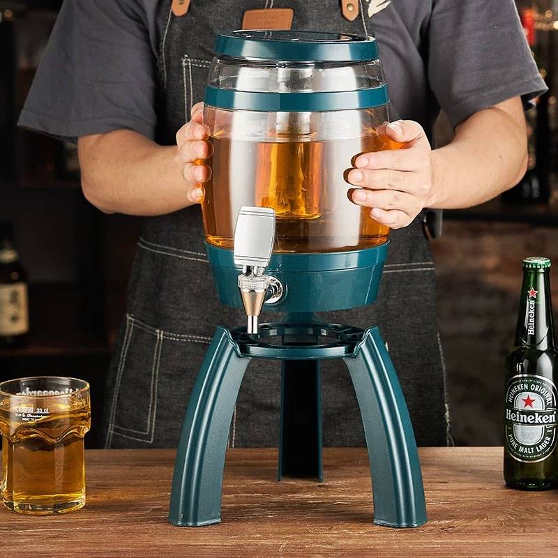 新款橡木桶3升酒炮 黑色发光酒炮啤酒塔酒具  专用网红扎啤分酒器