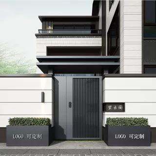 庭院钢门铝合金户外院子大栅栏花园别墅门大不锈电动单无品牌/双