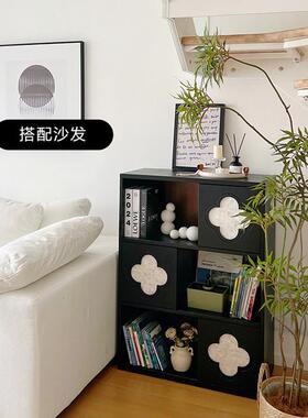 F法中Q#PH家居四柜叶草复古实木书柜杂66999志柜窄电视边立柜式古