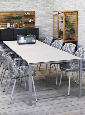 户桌椅庭院别墅休闲露阳藤椅网红防水tb-74491防外晒花园台室外桌