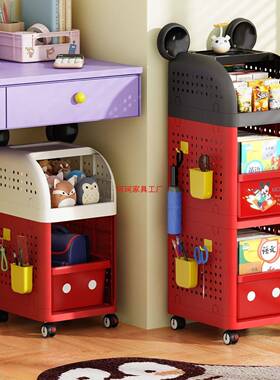 书包收纳柜学校学读生落地书架移置物架可动TVW桌小推车书本阅架