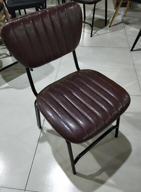 工艺风复古铁艺会GSM议椅靠背议洽谈属椅会室椅公子金皮质办椅无