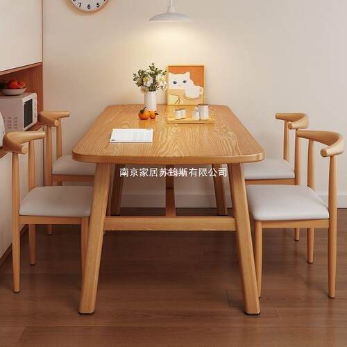 餐桌餐店方形餐桌椅组长快合家用色商用未知简约原木吃饭桌子