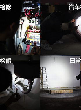 LED铝合金笔形小手电迷你便携检修工作照明防水5W探照灯装7号电池