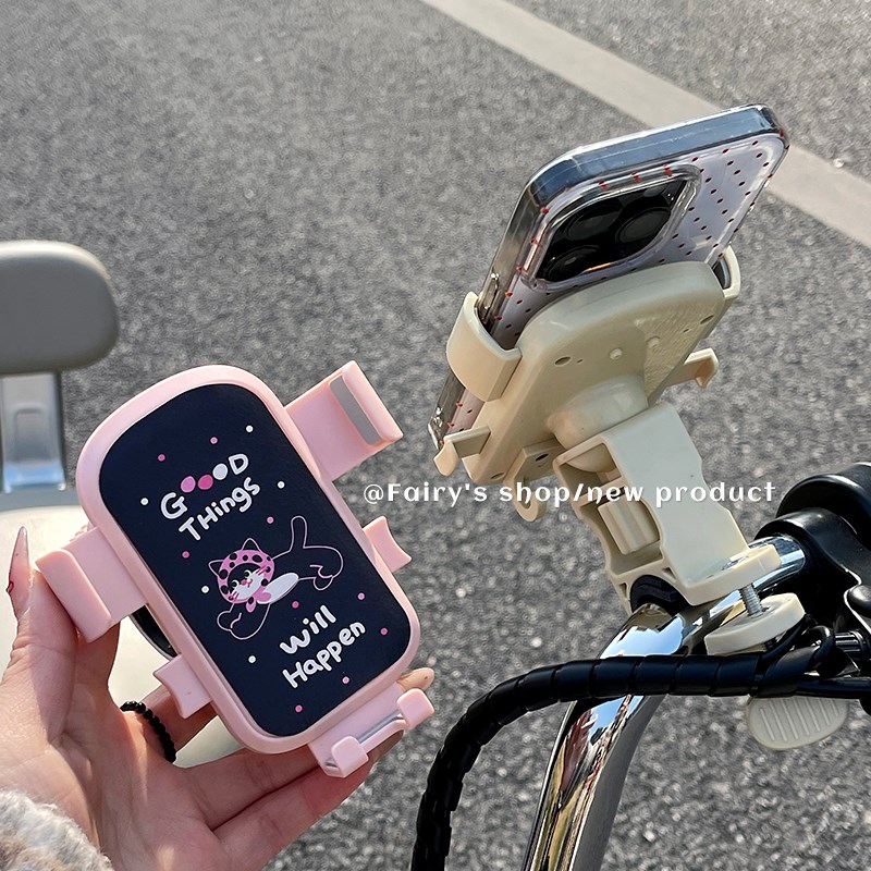 可爱电动车手机支架导航摩托自行车骑行外卖固定防震手机架子