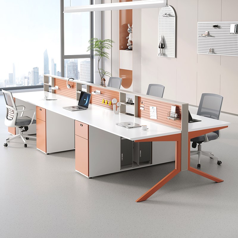 洞洞板办公桌椅组合简约现代面对面双人对坐工位办公家具职员桌子