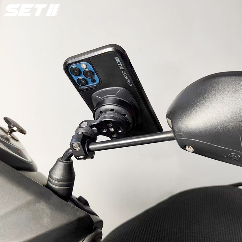 SES摩托车手机骑行支架跑车街车复古车通用导航快拆防震支架