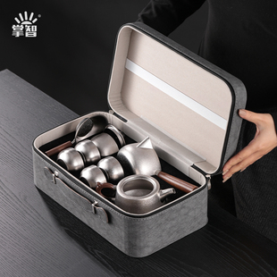 高档纯钛旅行茶具套装2026新款户外便携式喝茶专用功夫泡茶壶送礼