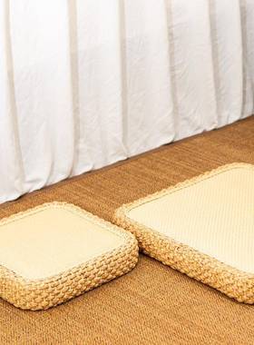 榻方形藤编蒲团坐垫NJG榻米地家用坐墩地客厅懒人打板坐禅修垫拜