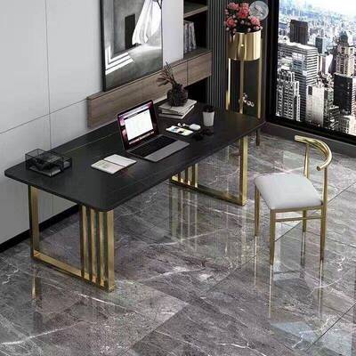 岩板水柜茶DHX桌卧室客厅家用书桌书大小户型桌岩板气书桌轻奢极