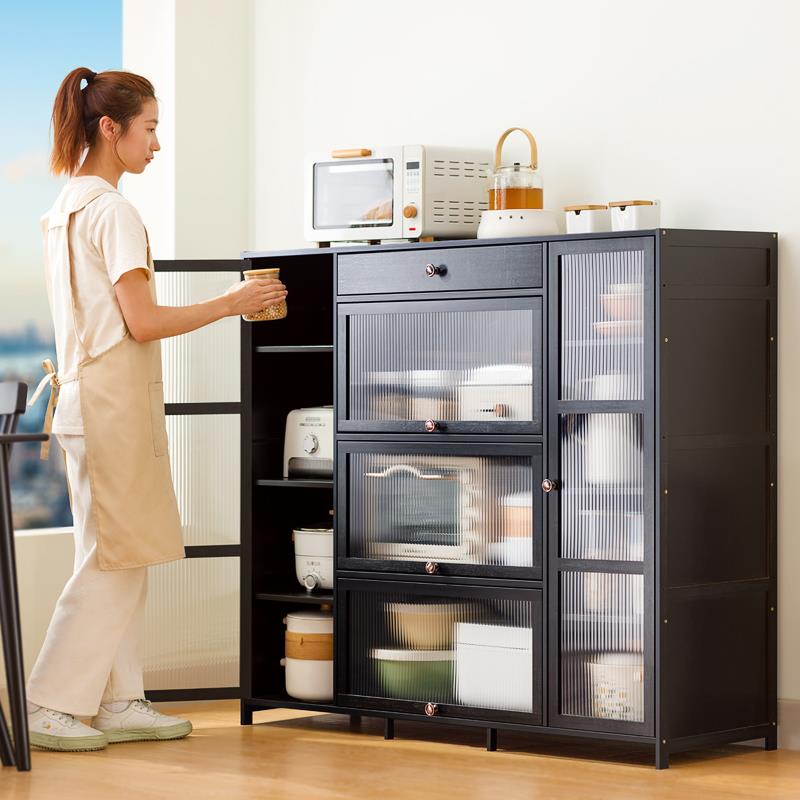 A1L餐边柜茶水碗柜柜厨房置物架落地多层收纳柜0带门QSV波炉微碗