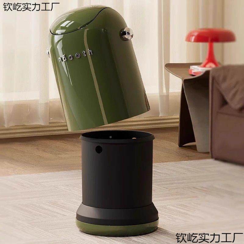 盖客厅垃圾桶室家用厨房厕所卫生间塑翻盖卧办公室高10043914颜值