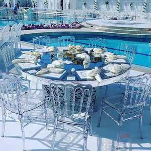 厂直供餐厅透水礼晶百明变PC树脂亚工克力竹节椅子无品牌/户外活