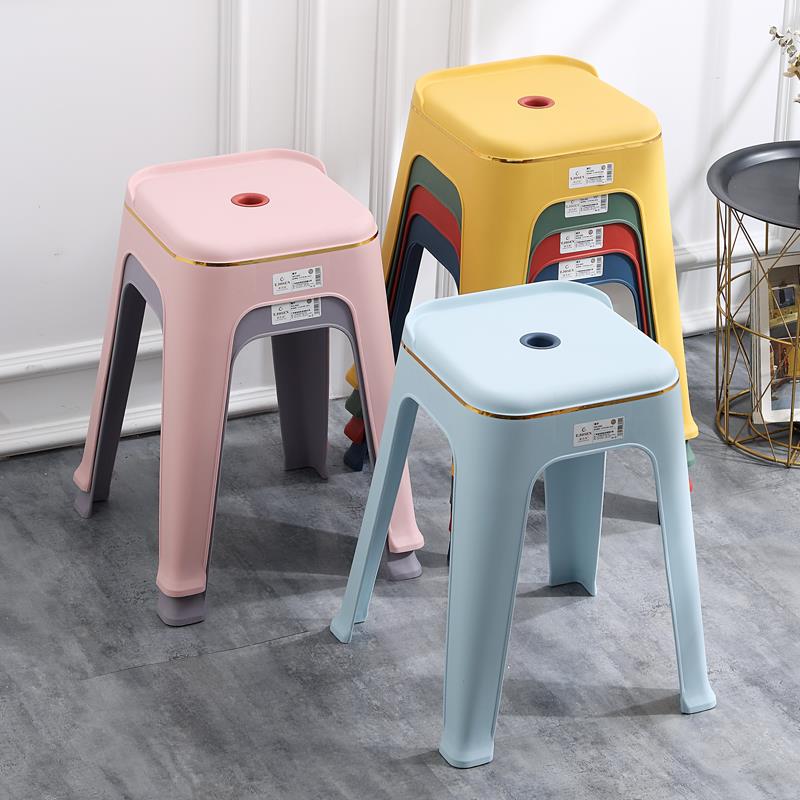 0客J欧式代熟胶子塑料凳EUA家用加厚成人椅子高凳现简约餐桌椅厅