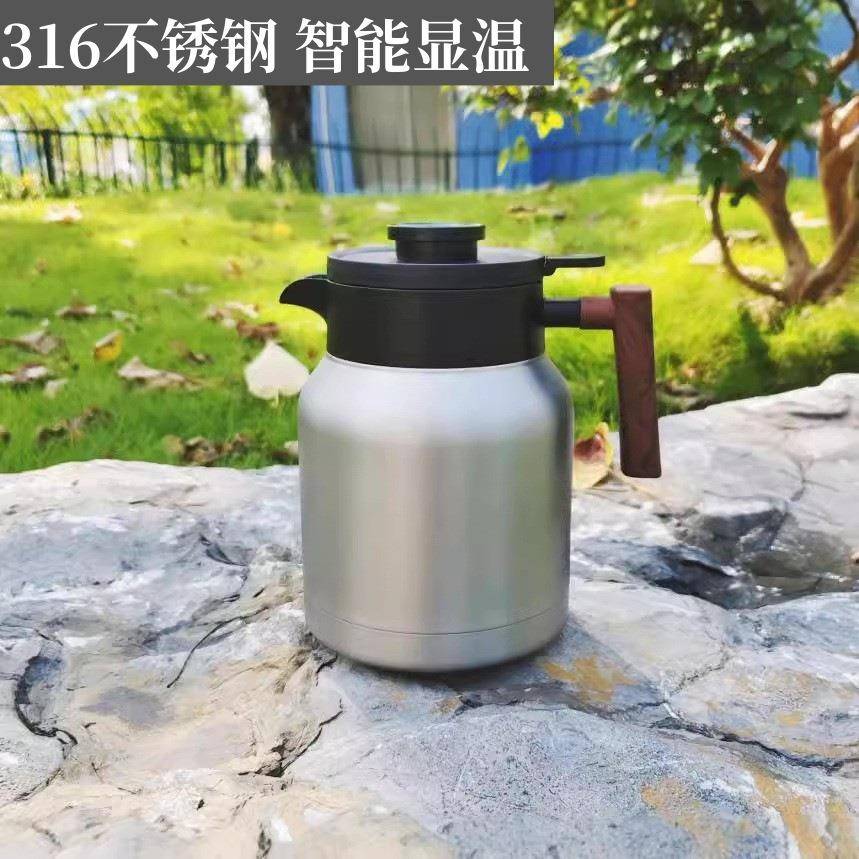 商务大陈容LP993量31不锈钢闷茶壶皮老白茶双层泡茶壶手便6携柄保