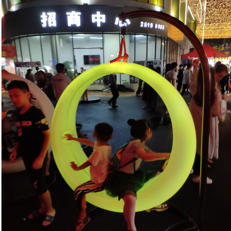 LED户节ZRW外发光秋彩千月亮公园游乐广场活动七遥控灯日场圆圈吊